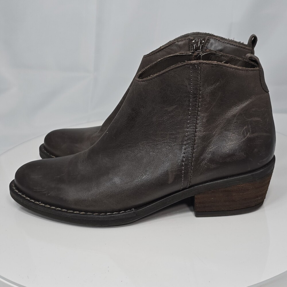 Marroqui Sanchez Women 6.5/37 Dark Brown Soft Leather Boots/Booties Side Zip